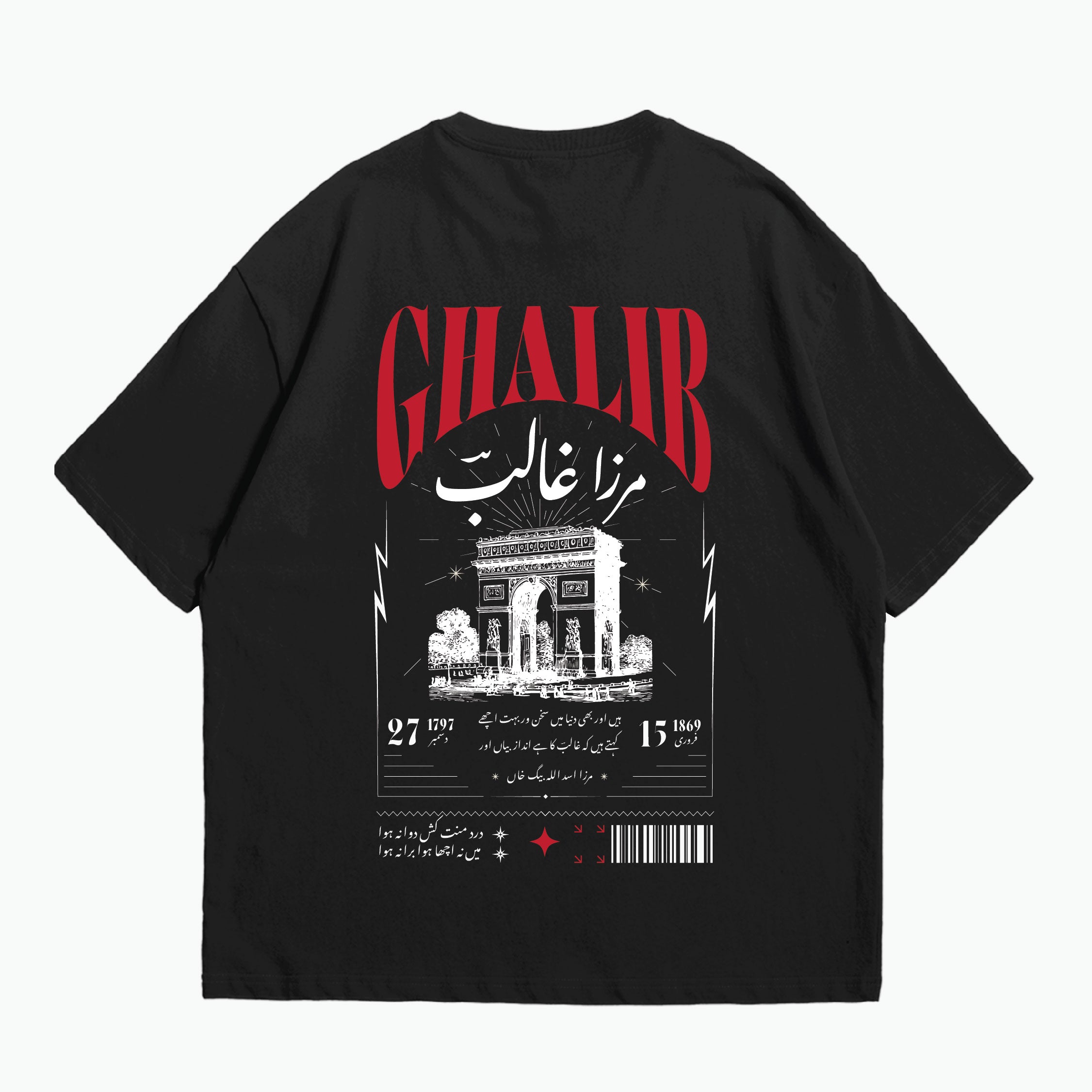 Mirza Galib Urdu Oversized Size T-Shirt