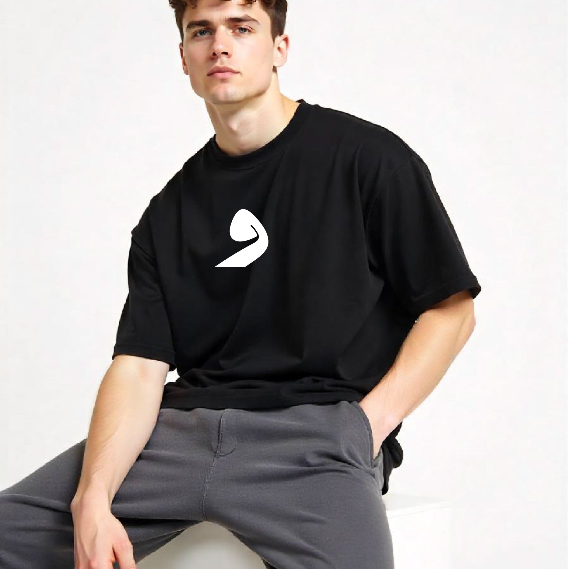Wow - Unisex Black Oversized Urdu T-Shirt