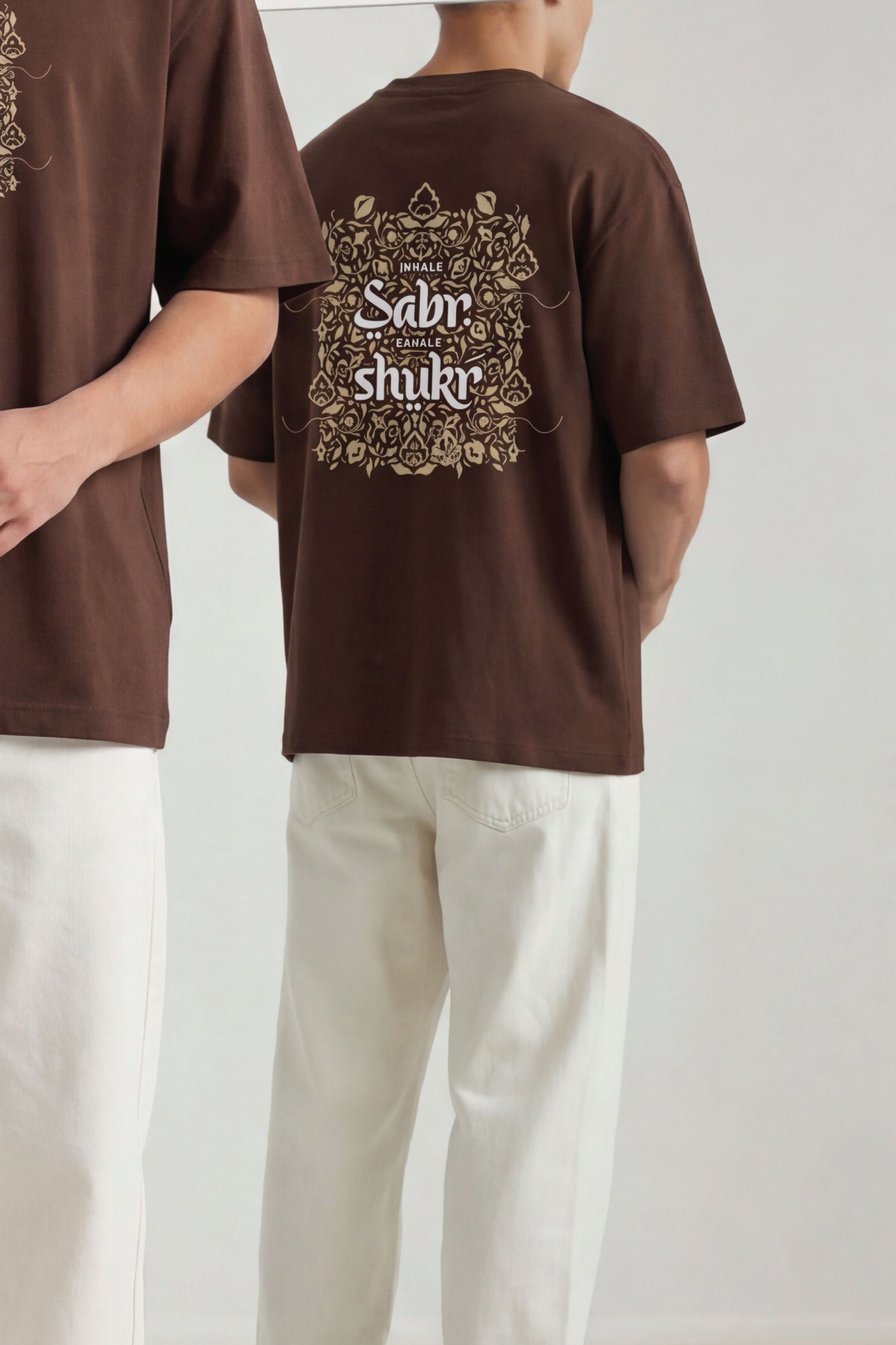 inhale Sabr Exhale Shukr Heritage Bloom Oversized Urdu T-Shirt