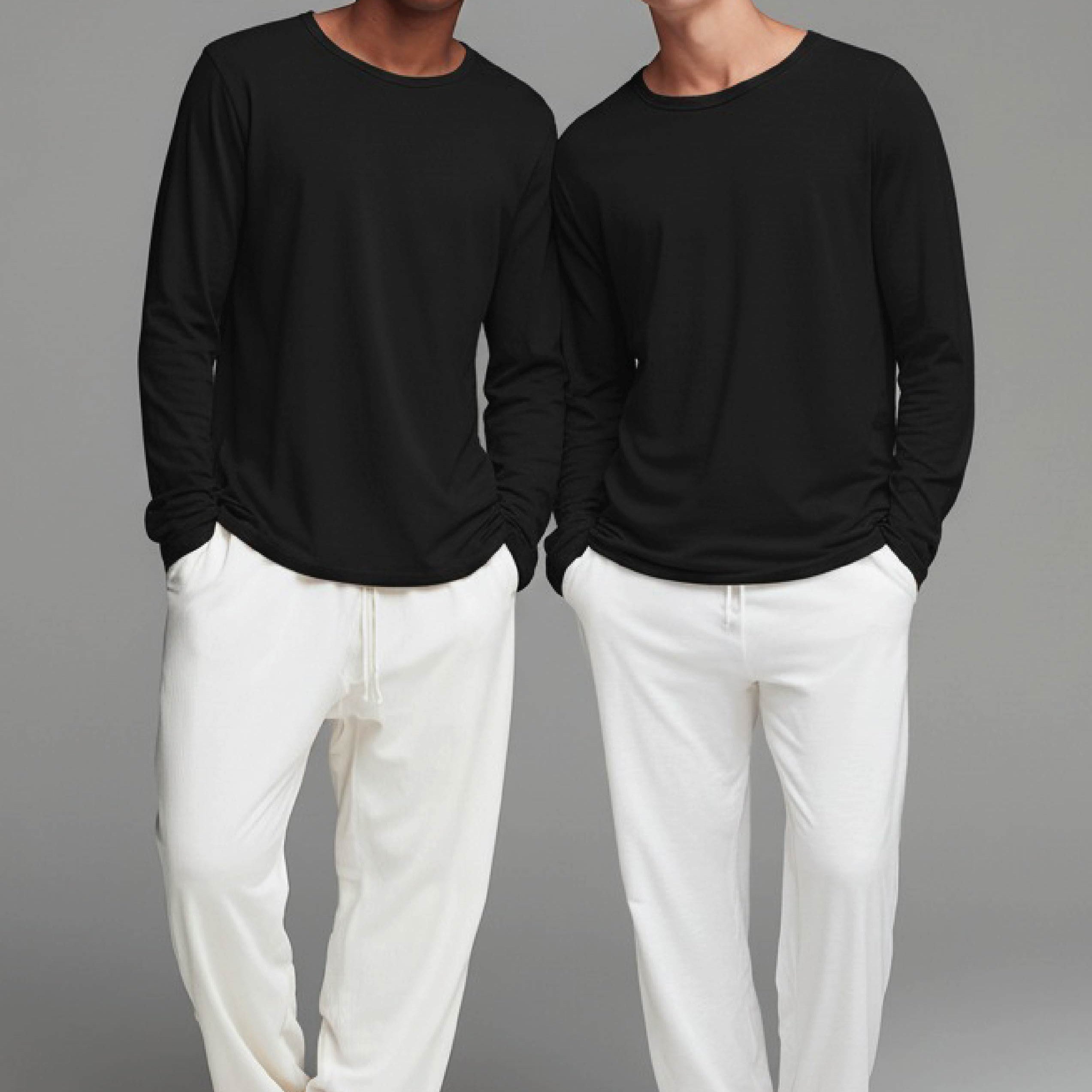 Full Sleeve Combo   -  White and Black 100% Cotton