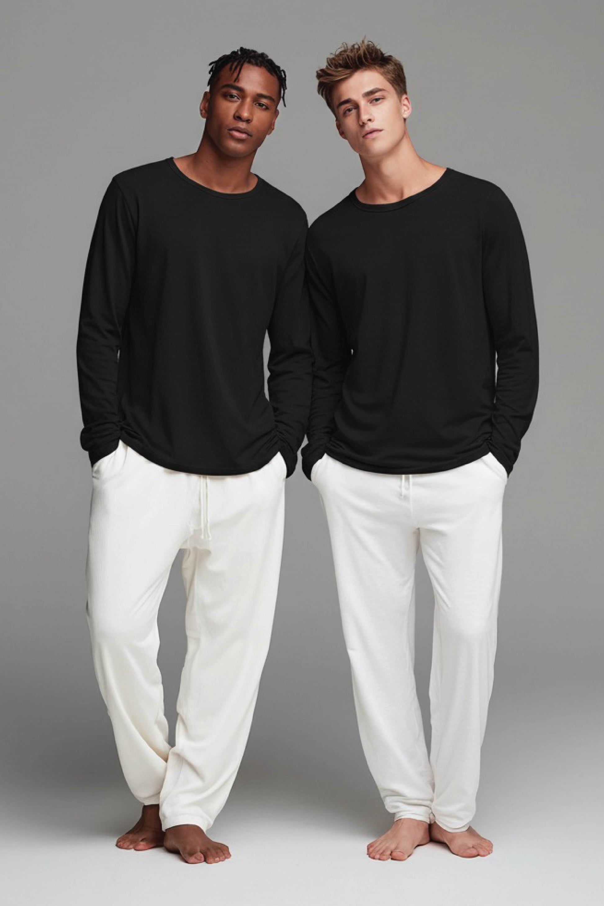 Full Sleeve Combo   -  White and Black 100% Cotton