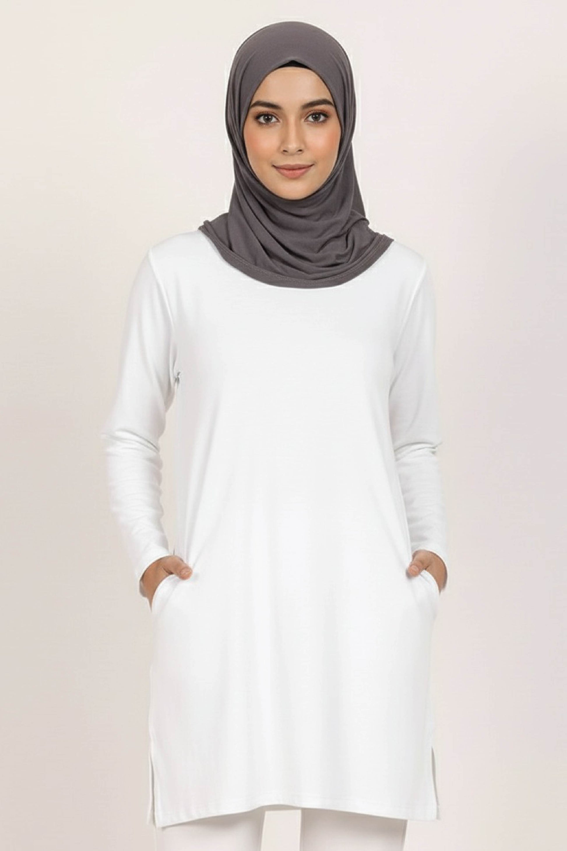 Inhale Sabr Exhale Shukr Urdu Women’s Long Tee – 100% Cotton