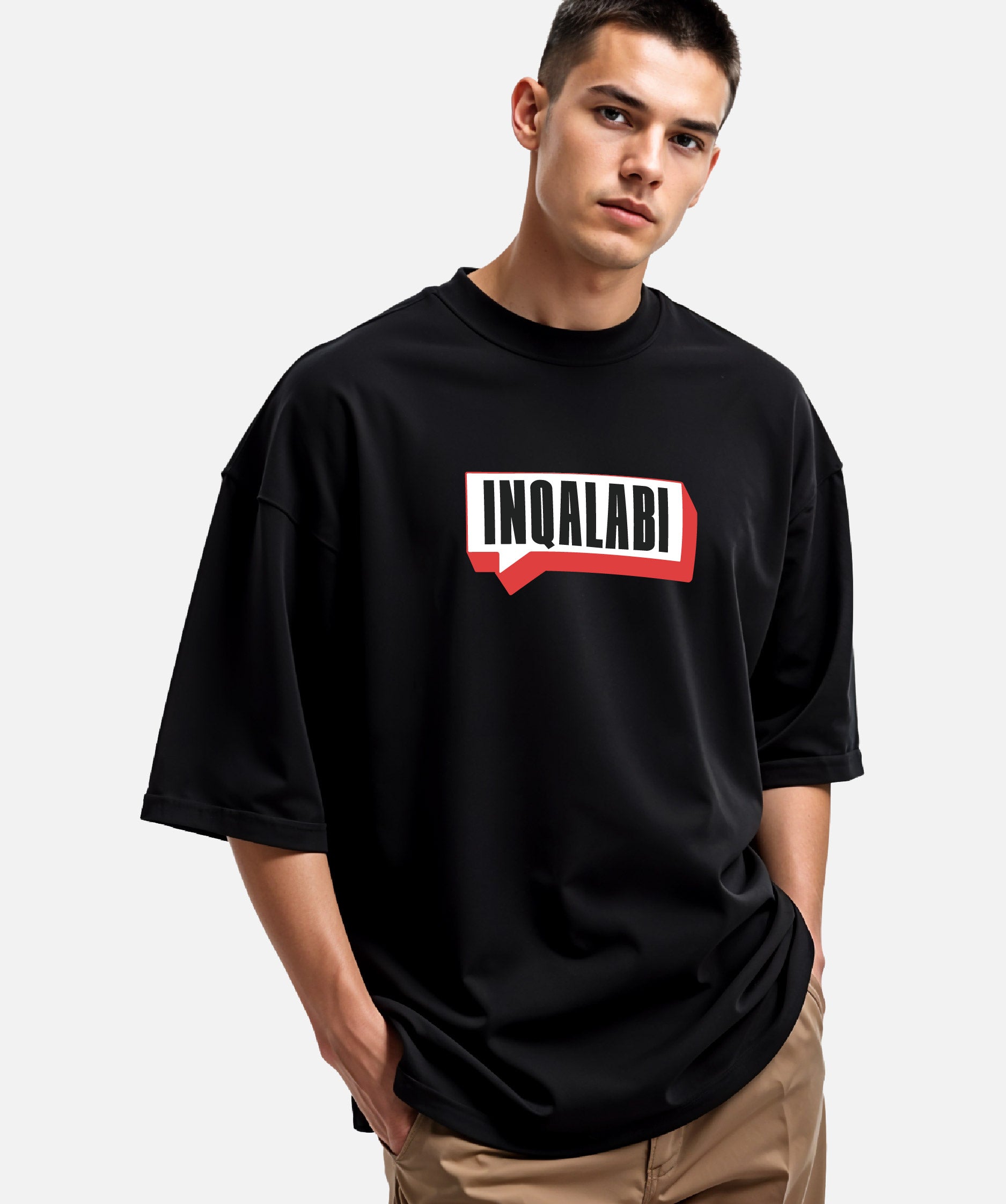 Inqalabi - Unisex Black Oversized Urdu T-Shirt