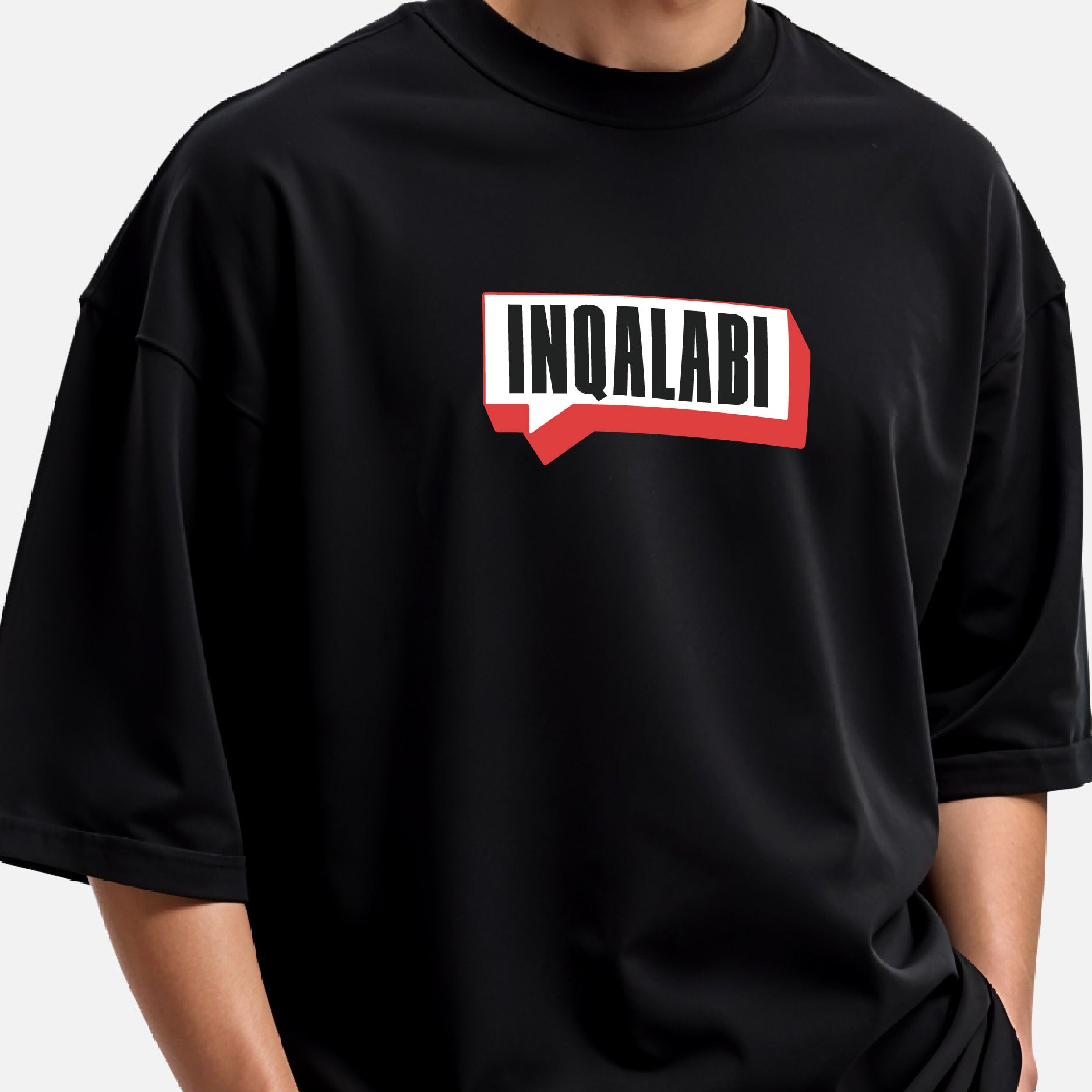 Inqalabi - Unisex Black Oversized Urdu T-Shirt