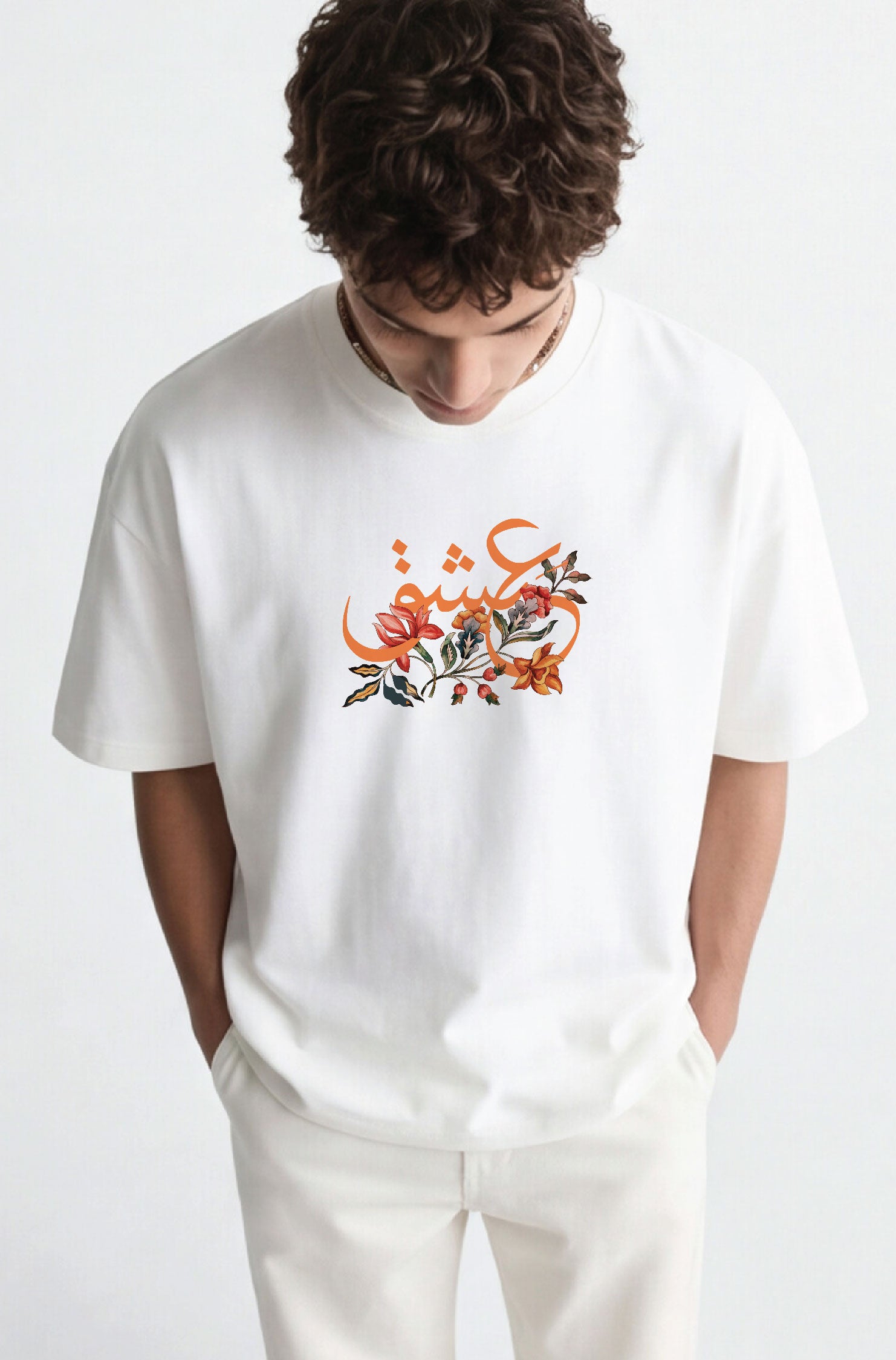 Bloom of Ishq Oversized Urdu T-Shirt Black 240 GSM