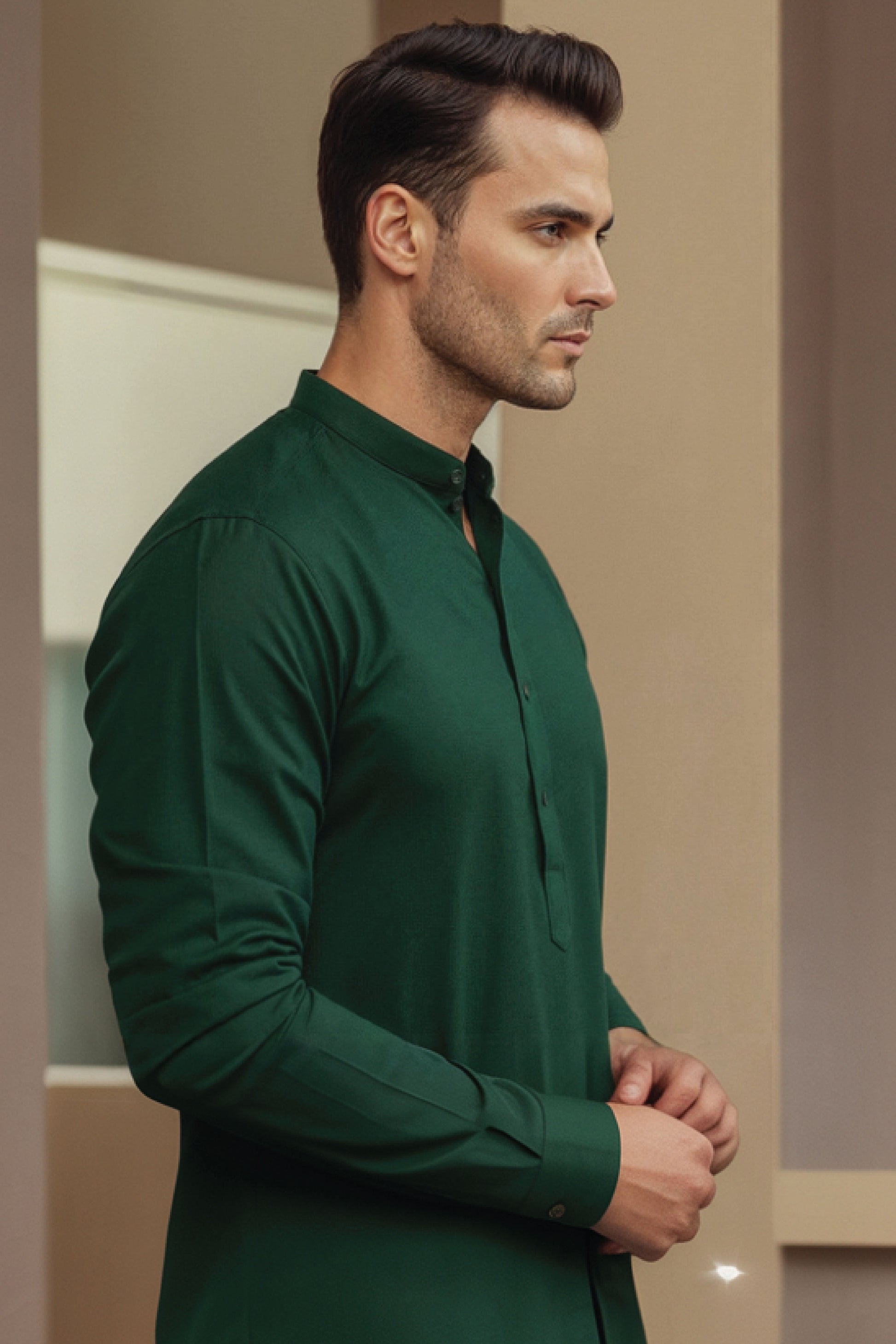 Premium Bottle Green Kurta Pajama for Men