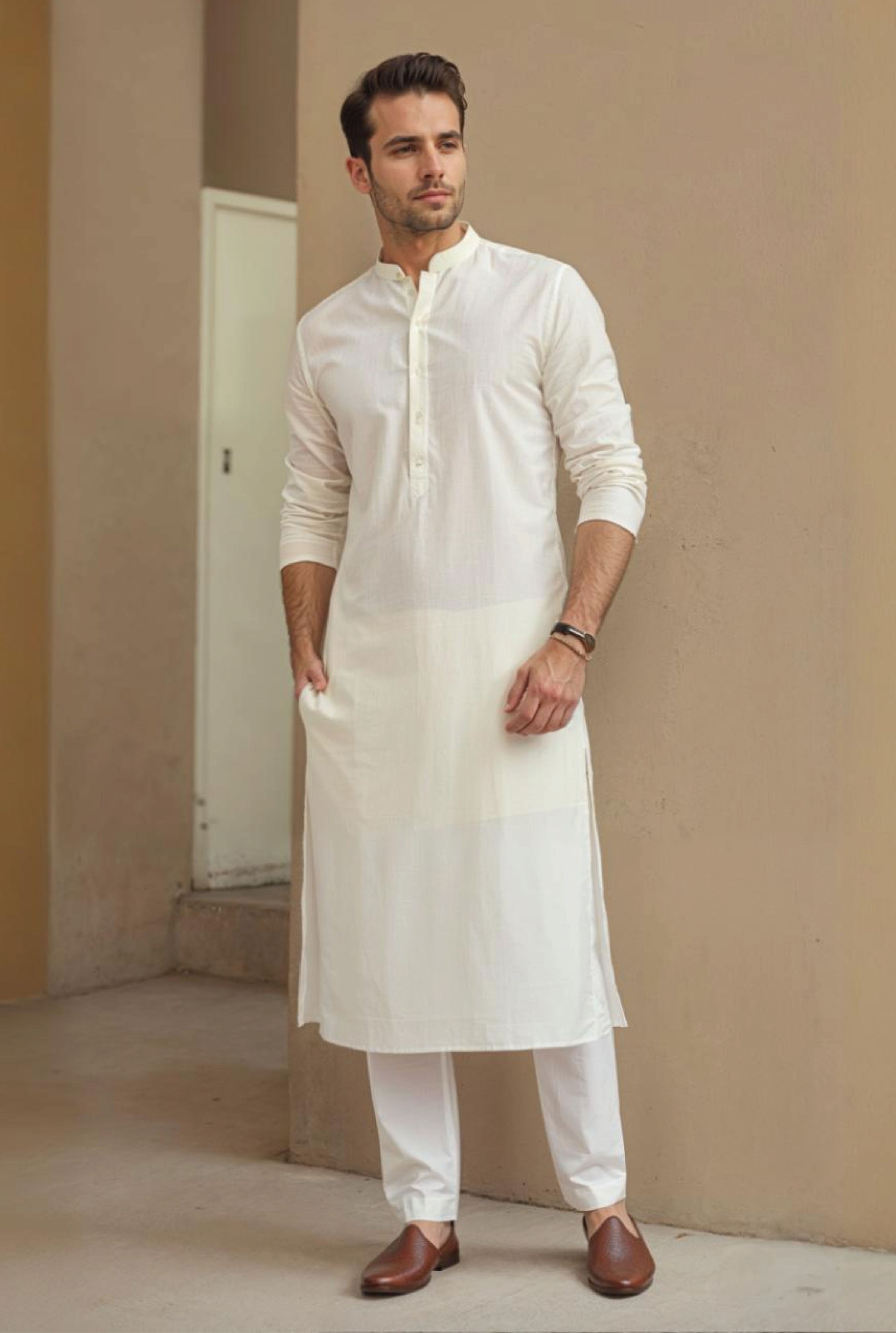 Premium Off-White Kurta Pajama for Men