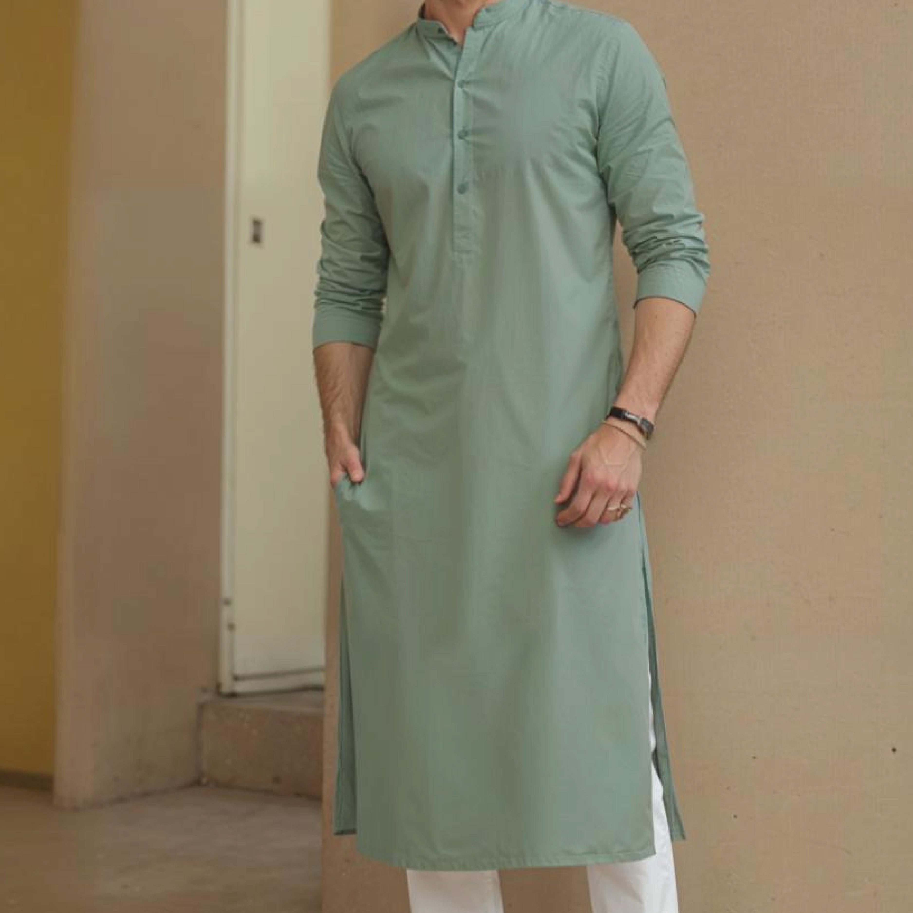 Premium Sage Green Kurta Pajama for Men