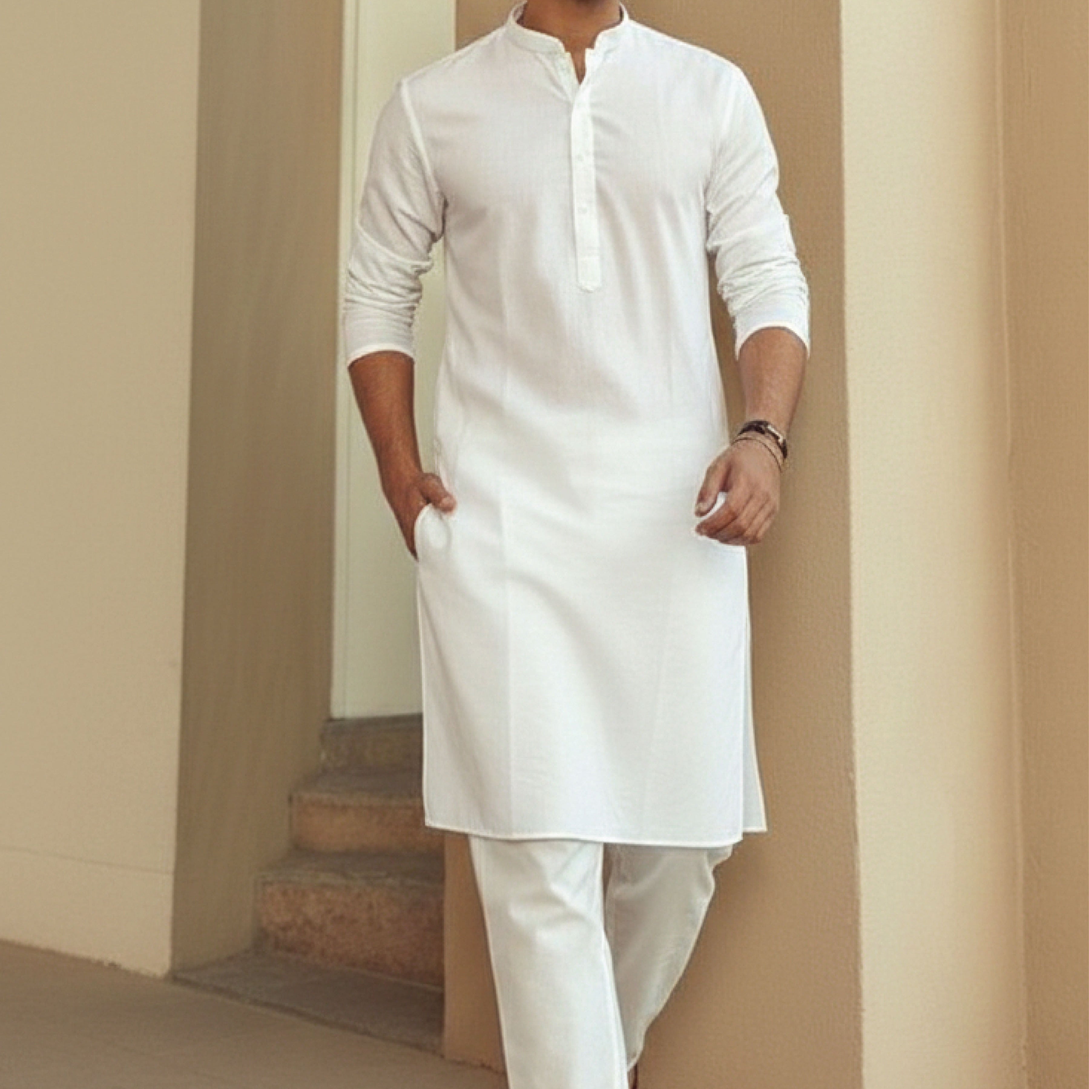 Classic White Kurta Pajama for Men