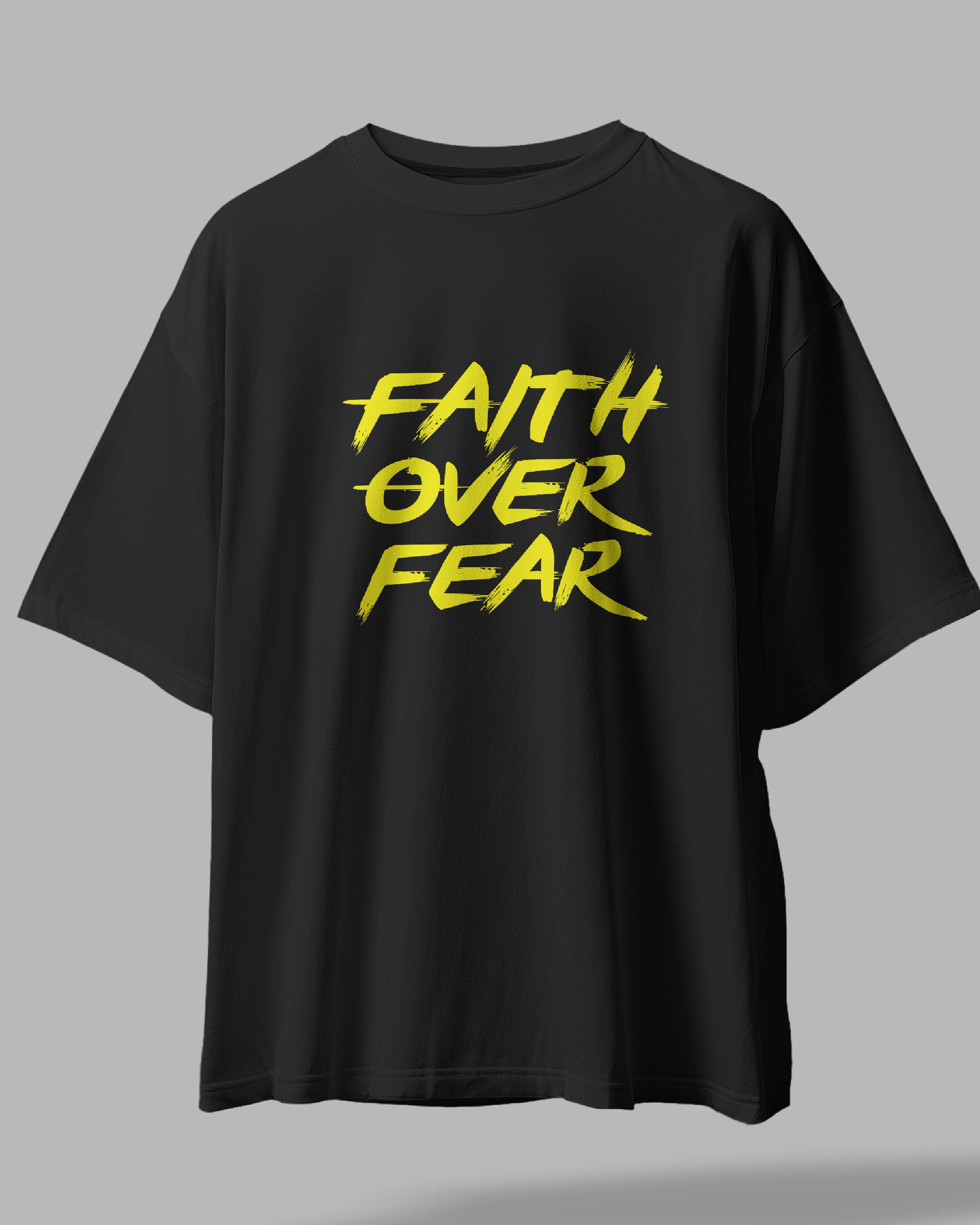 Faith Over Fear - Unisex Black Oversized Urdu T-Shirt