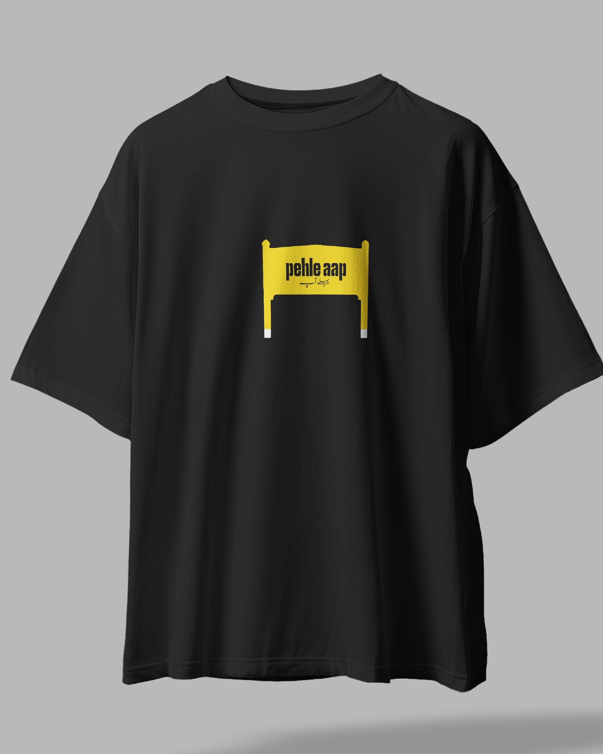 Pehle Aap - Unisex Black Oversized Urdu T-Shirt