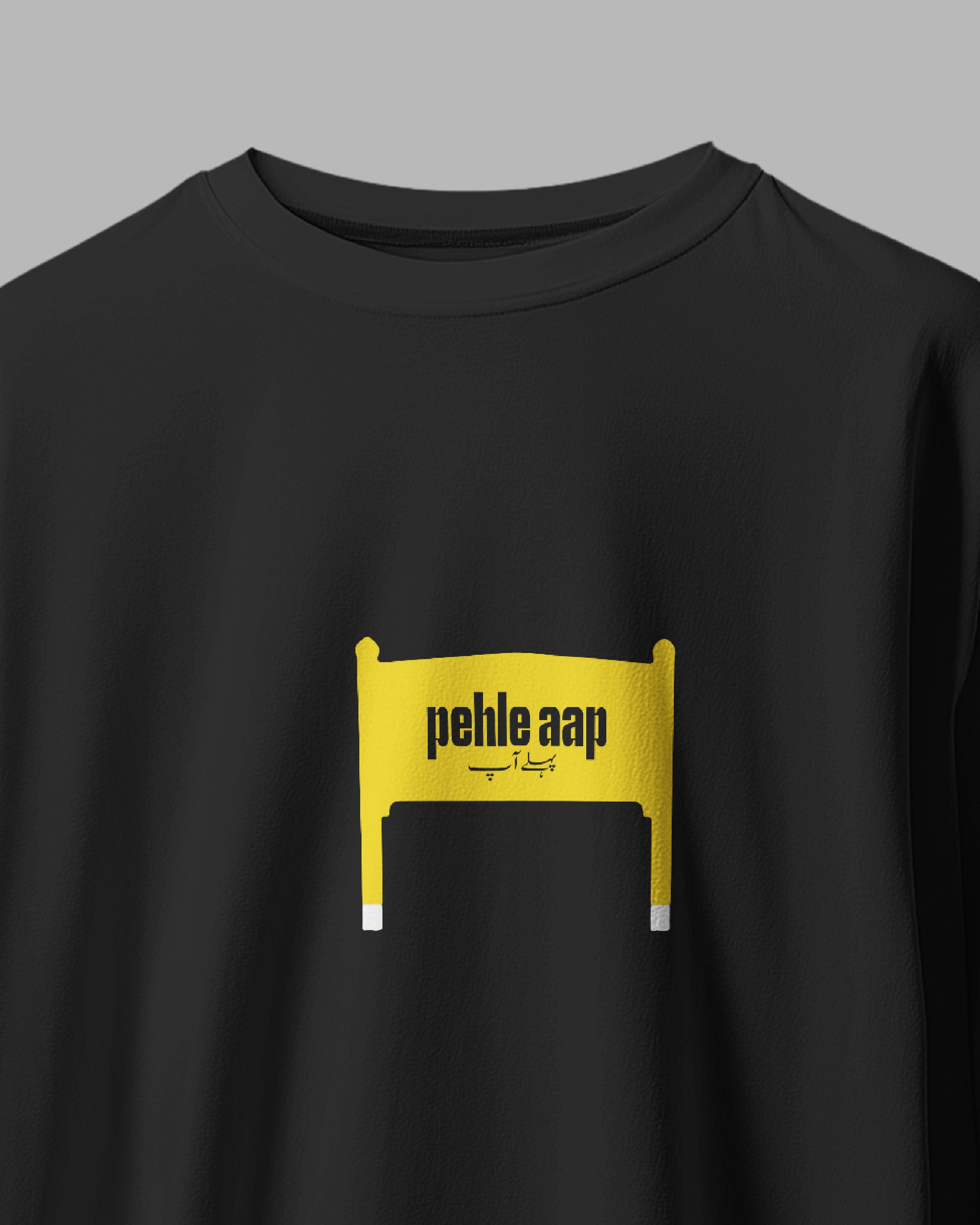 Pehle Aap - Unisex Black Oversized Urdu T-Shirt