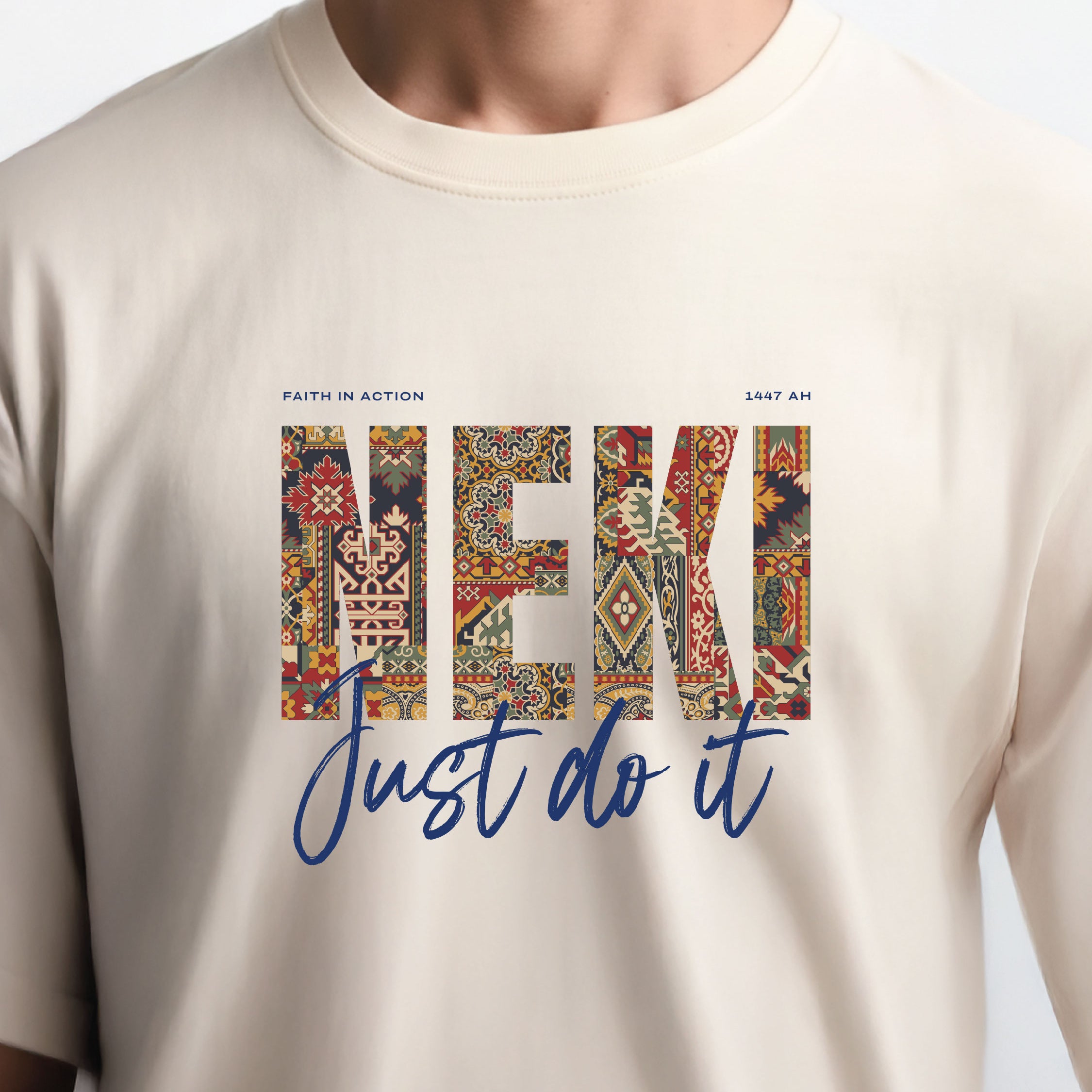 NEKI – Just Do It Oversized T-Shirt (Off-White) 240 GSM