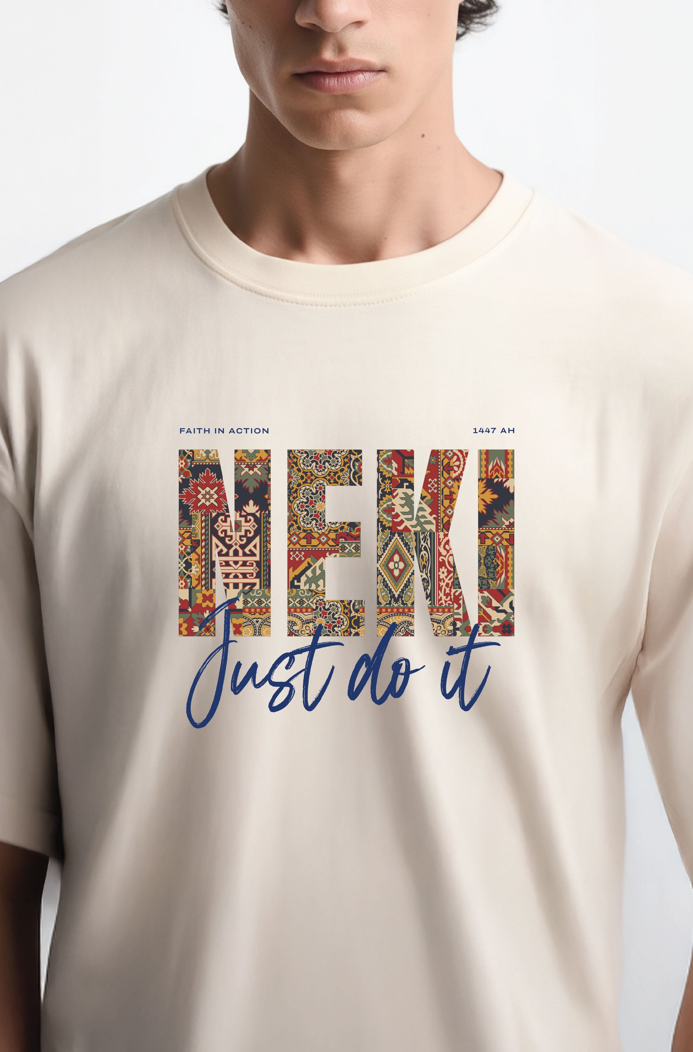 NEKI – Just Do It Oversized T-Shirt (Off-White) 240 GSM