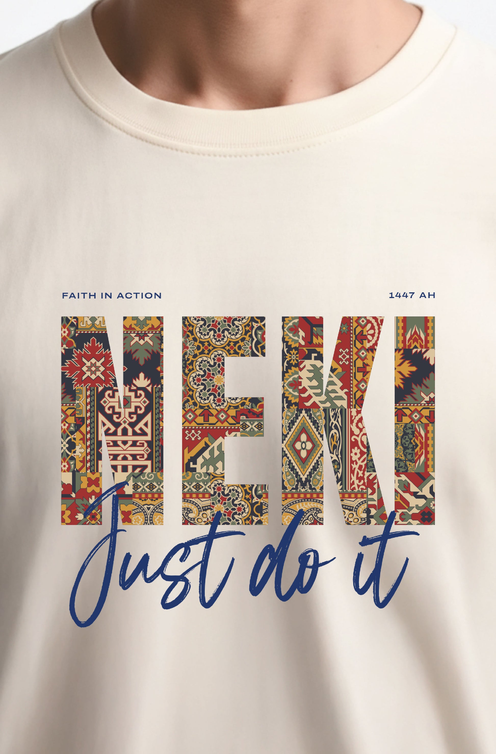 NEKI – Just Do It Oversized T-Shirt (Off-White) 240 GSM