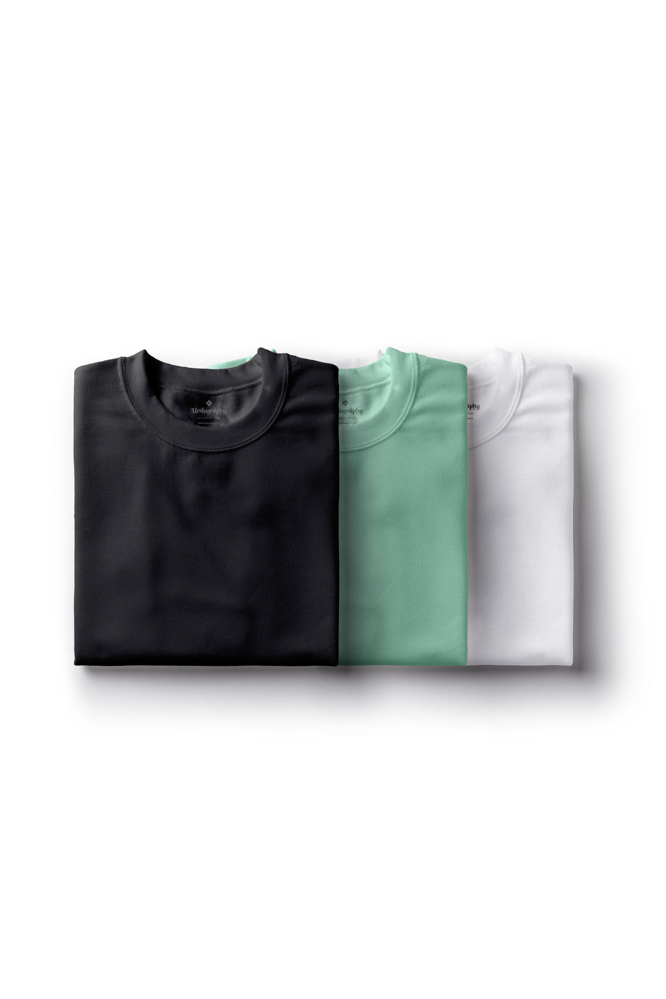 3-Pack Classic Fit T-shirts (Black, Aqua, White)