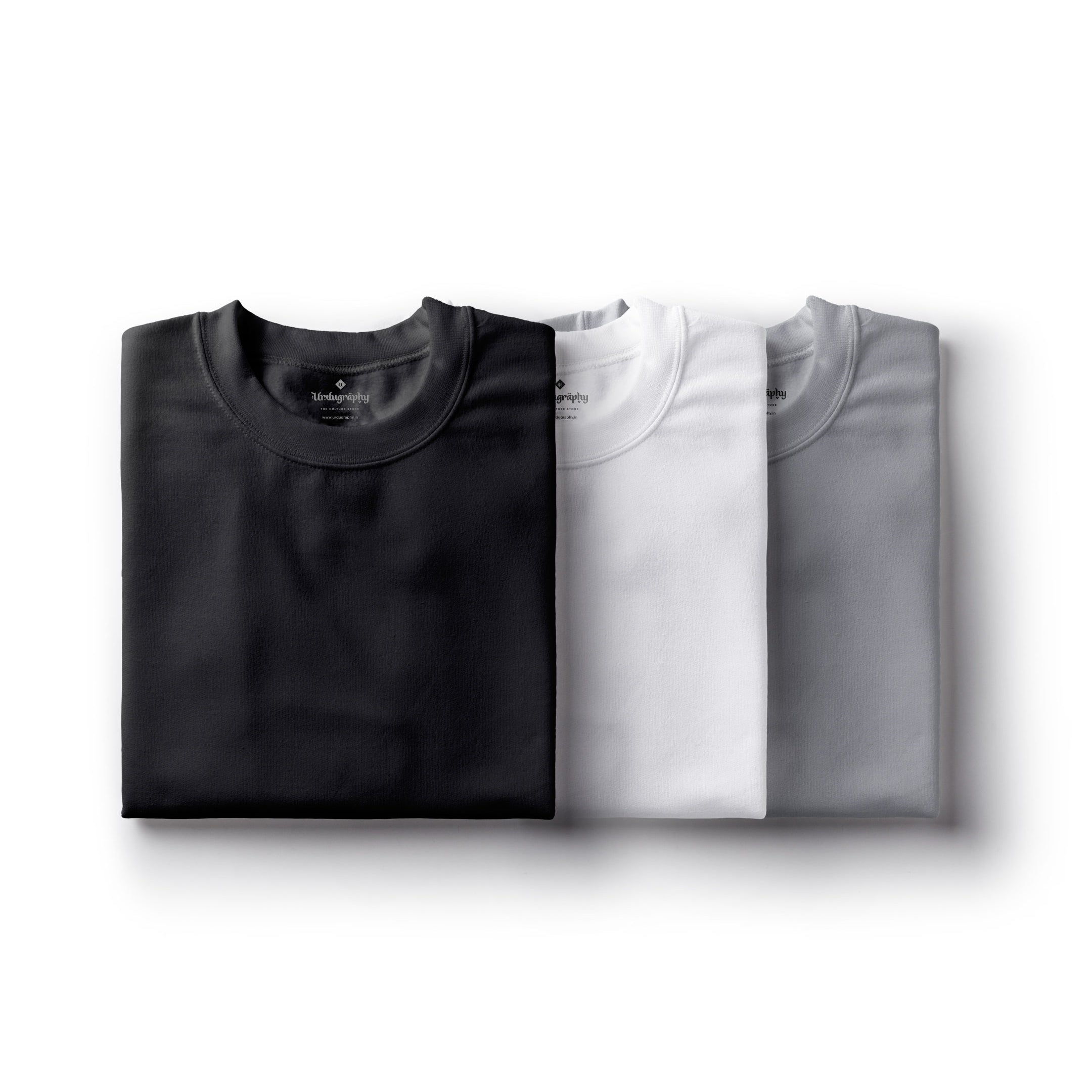3-Pack Classic Fit T-shirts (Black, grey, White)