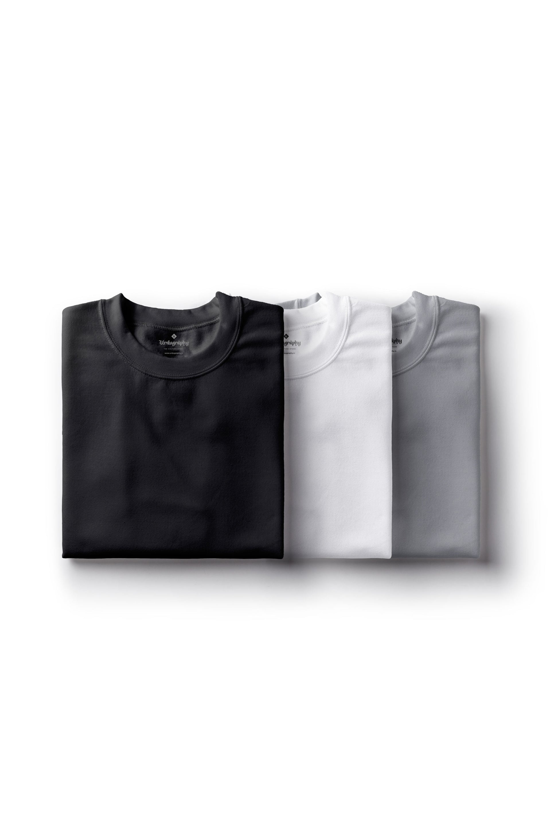 3-Pack Classic Fit T-shirts (Black, grey, White)