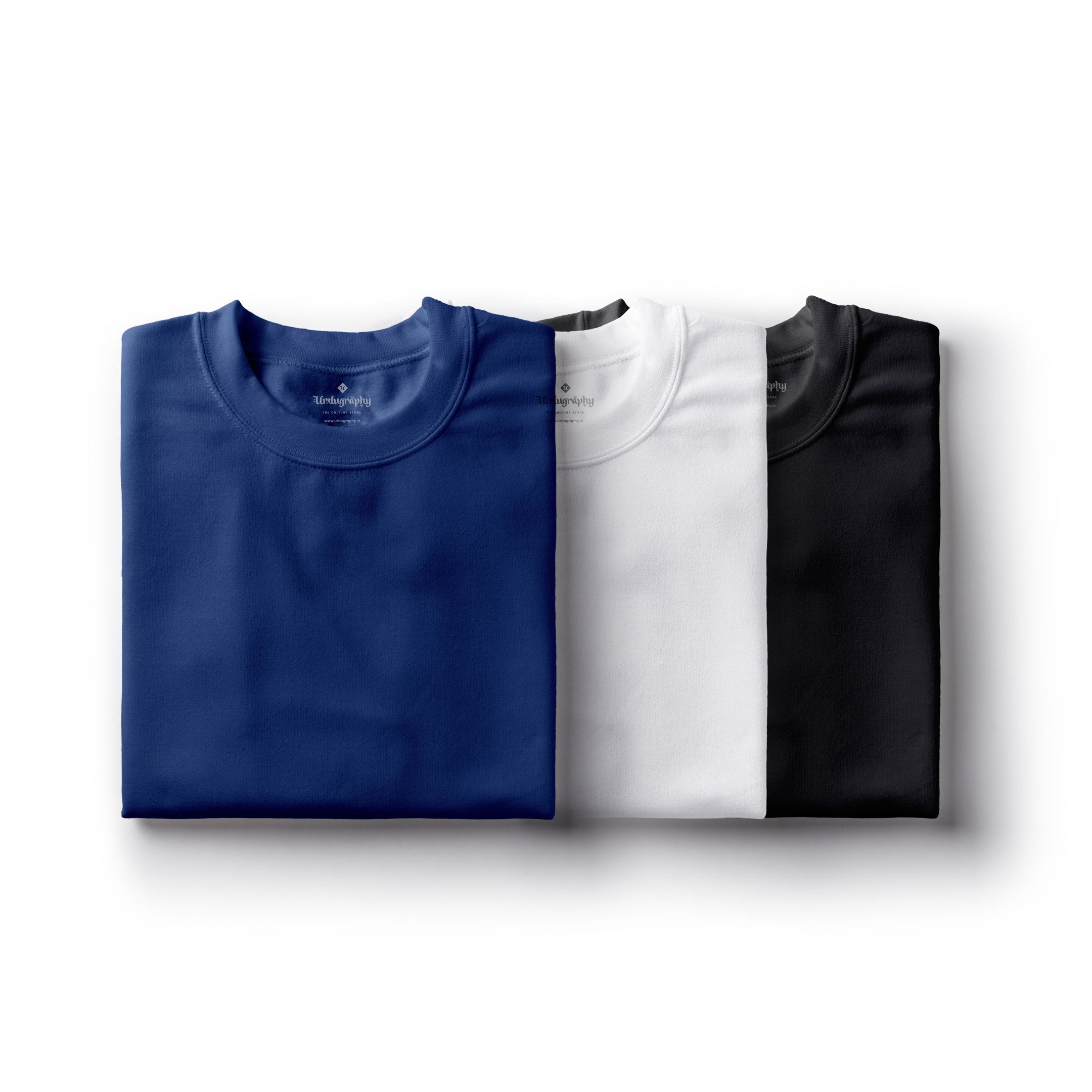 3-Pack Classic Fit T-shirts (Navy Blue, White, Black)