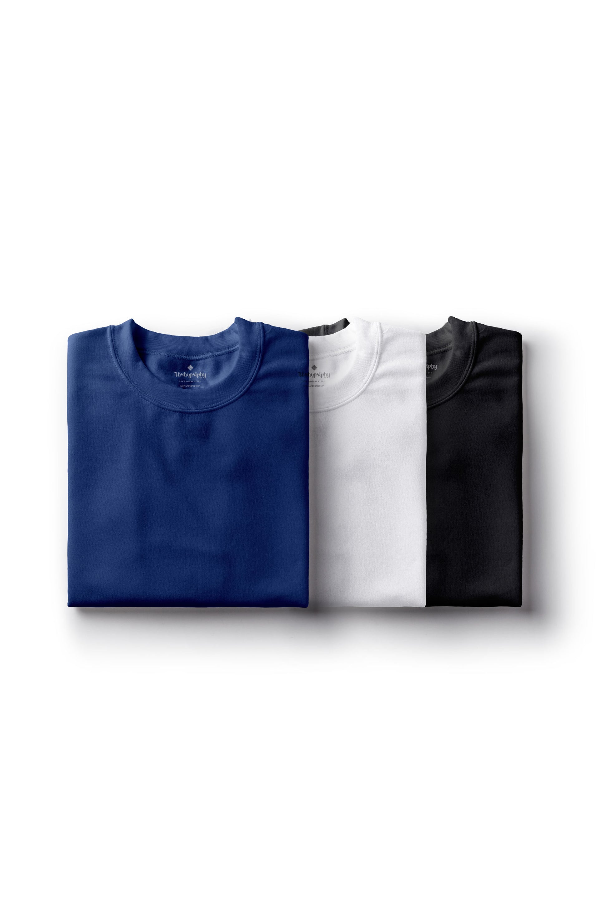 3-Pack Classic Fit T-shirts (Navy Blue, White, Black)