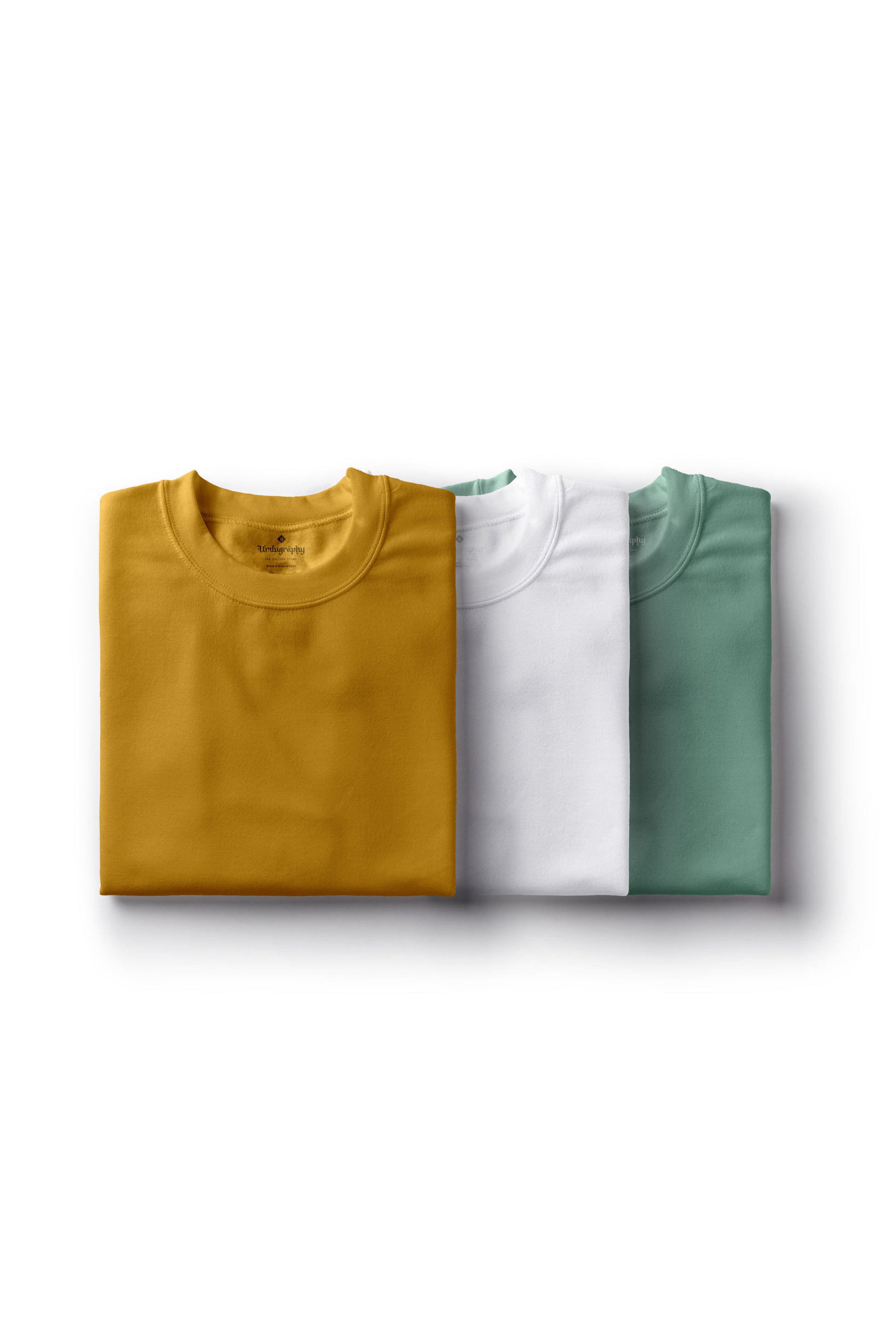 3-Pack Classic Fit T-shirts (Mustered Yellow, White, Sage Green)