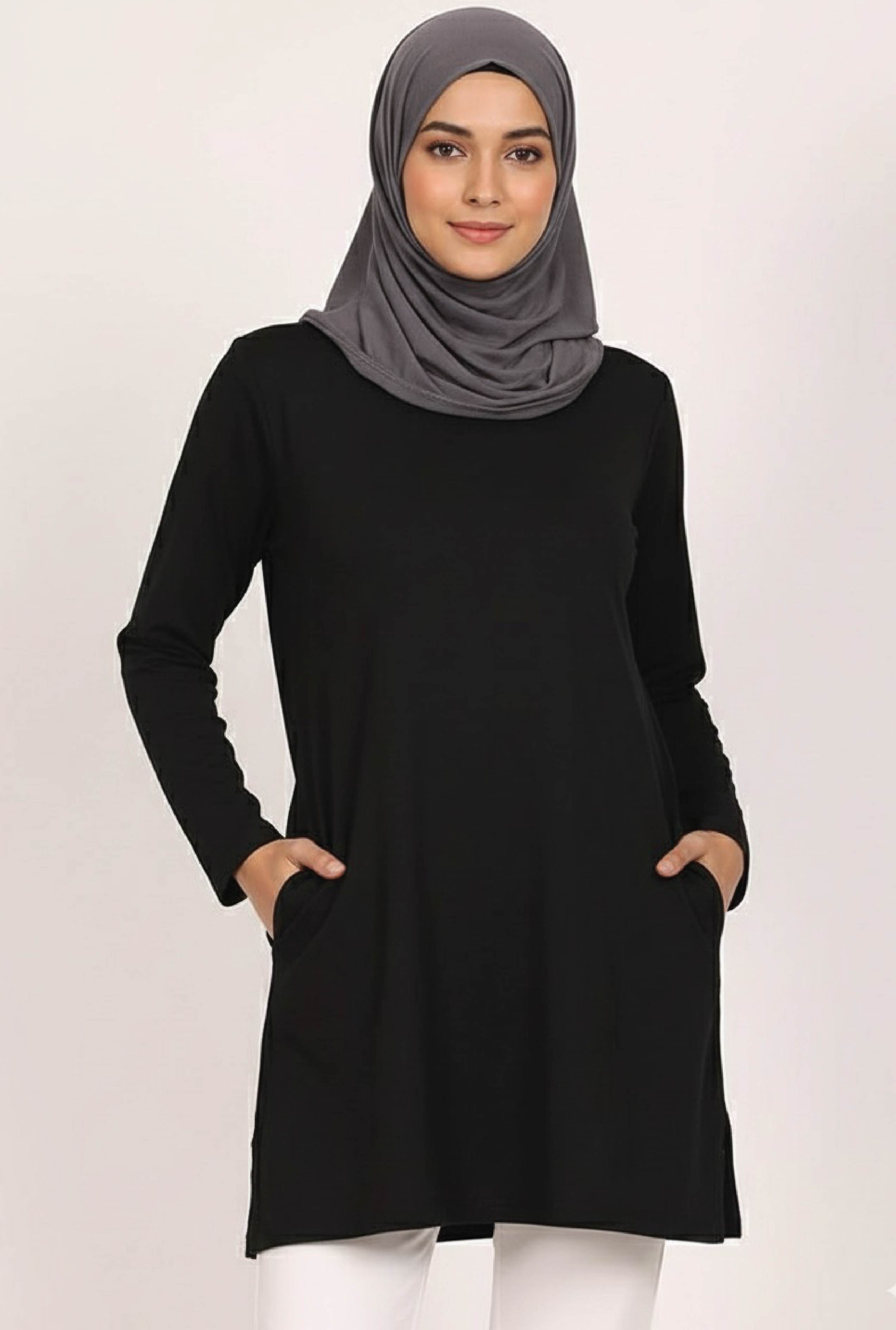 Plain Women’s Long Tee – 100% Cotton