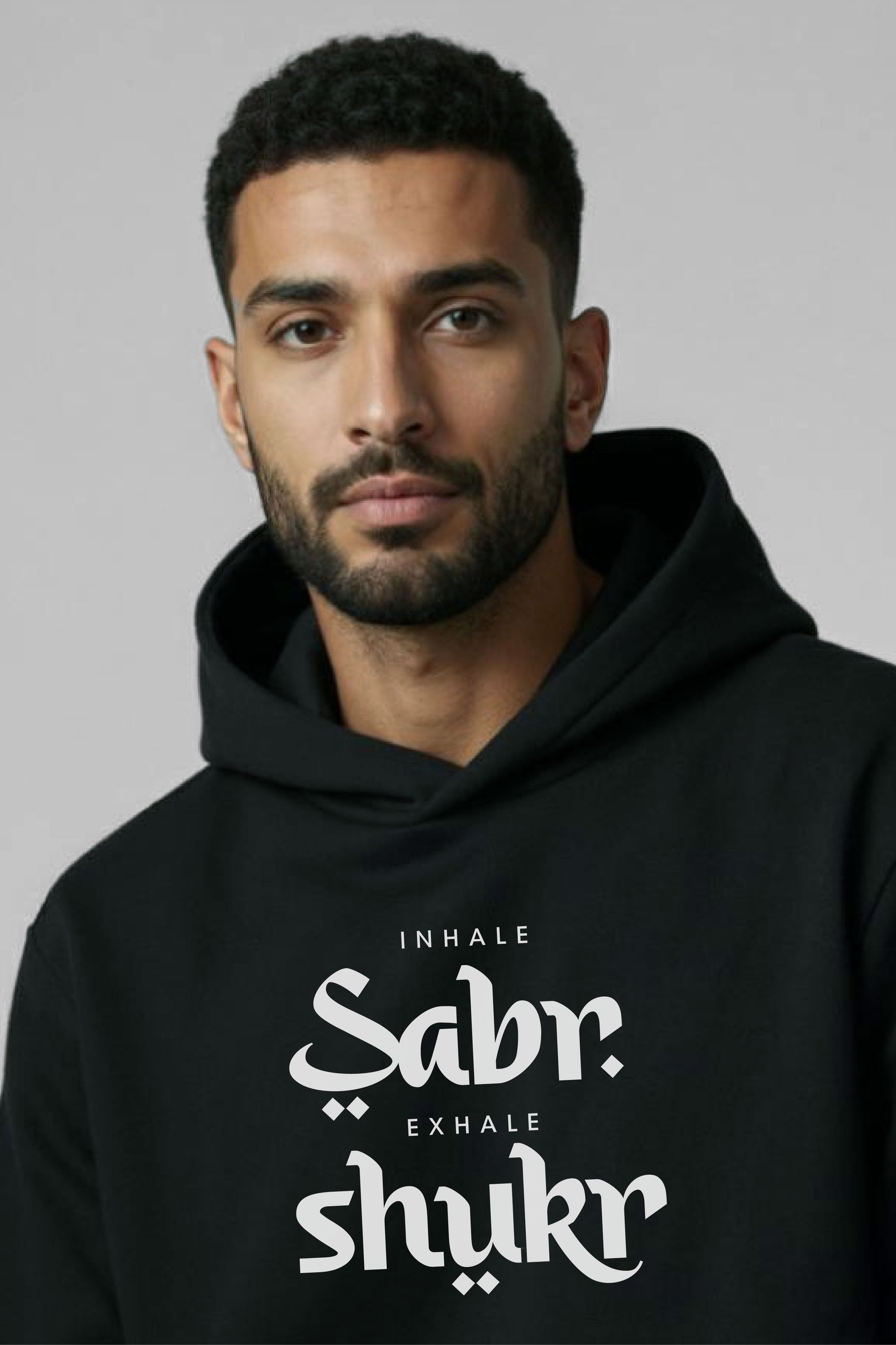 Inhale Sabr Exhale Shukr UrduHoodies, 380 GSM