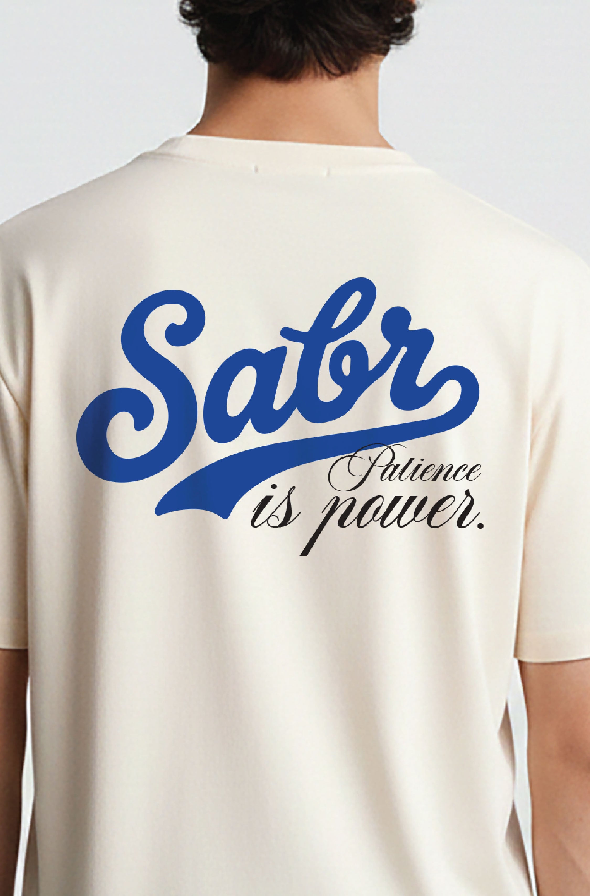 Sabr – Patience Is Power Oversized T-Shirt (Off-White)