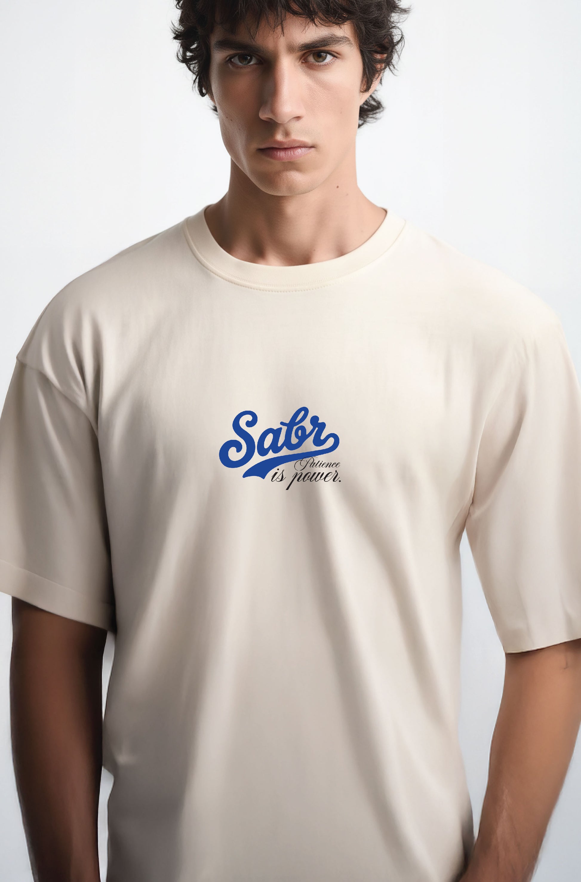 Sabr – Patience Is Power Oversized T-Shirt (Off-White)