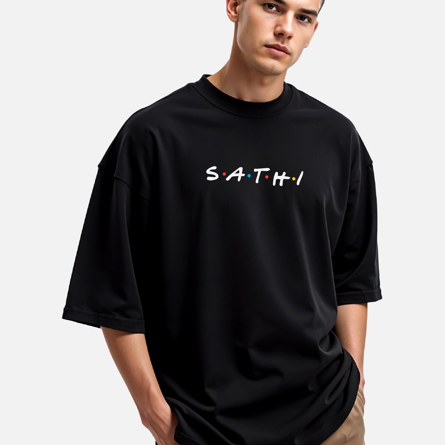 Sathi - Unisex Black Oversized Urdu T-Shirt