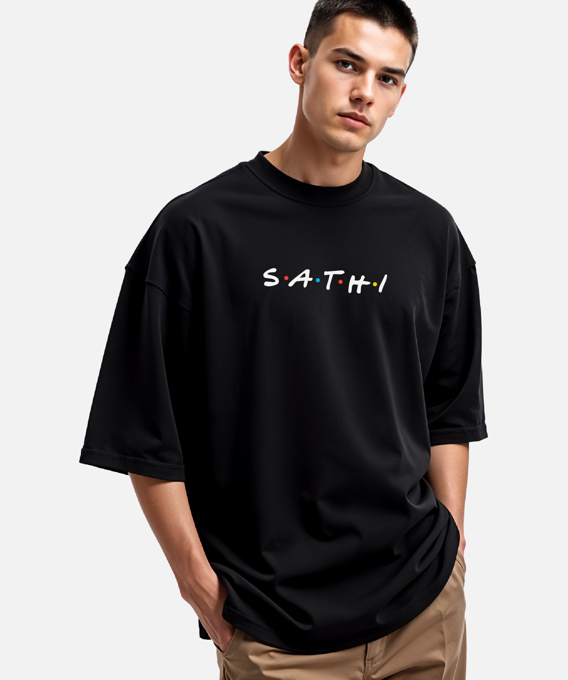 Sathi - Unisex Black Oversized Urdu T-Shirt