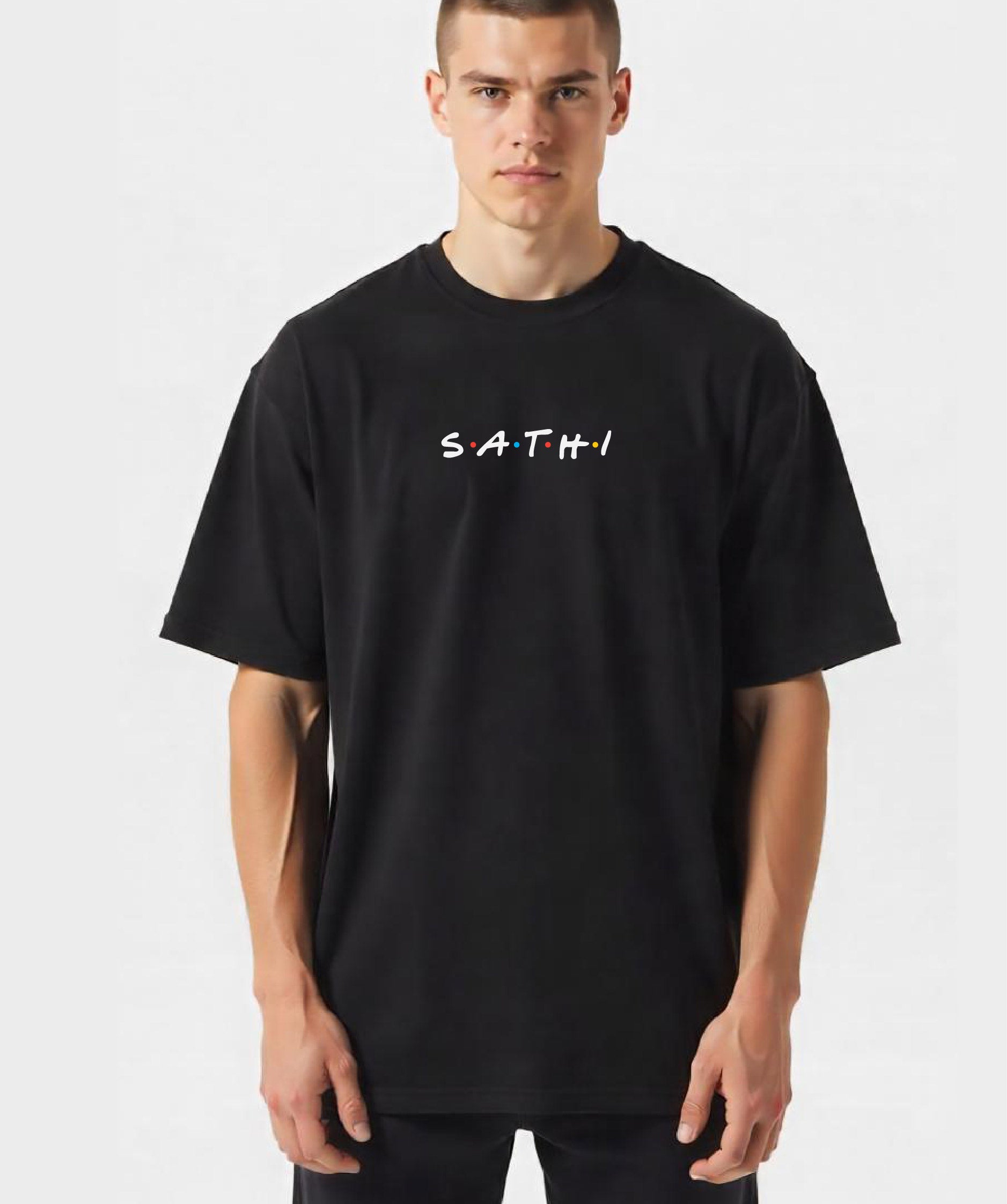 Sathi - Unisex Black Oversized Urdu T-Shirt