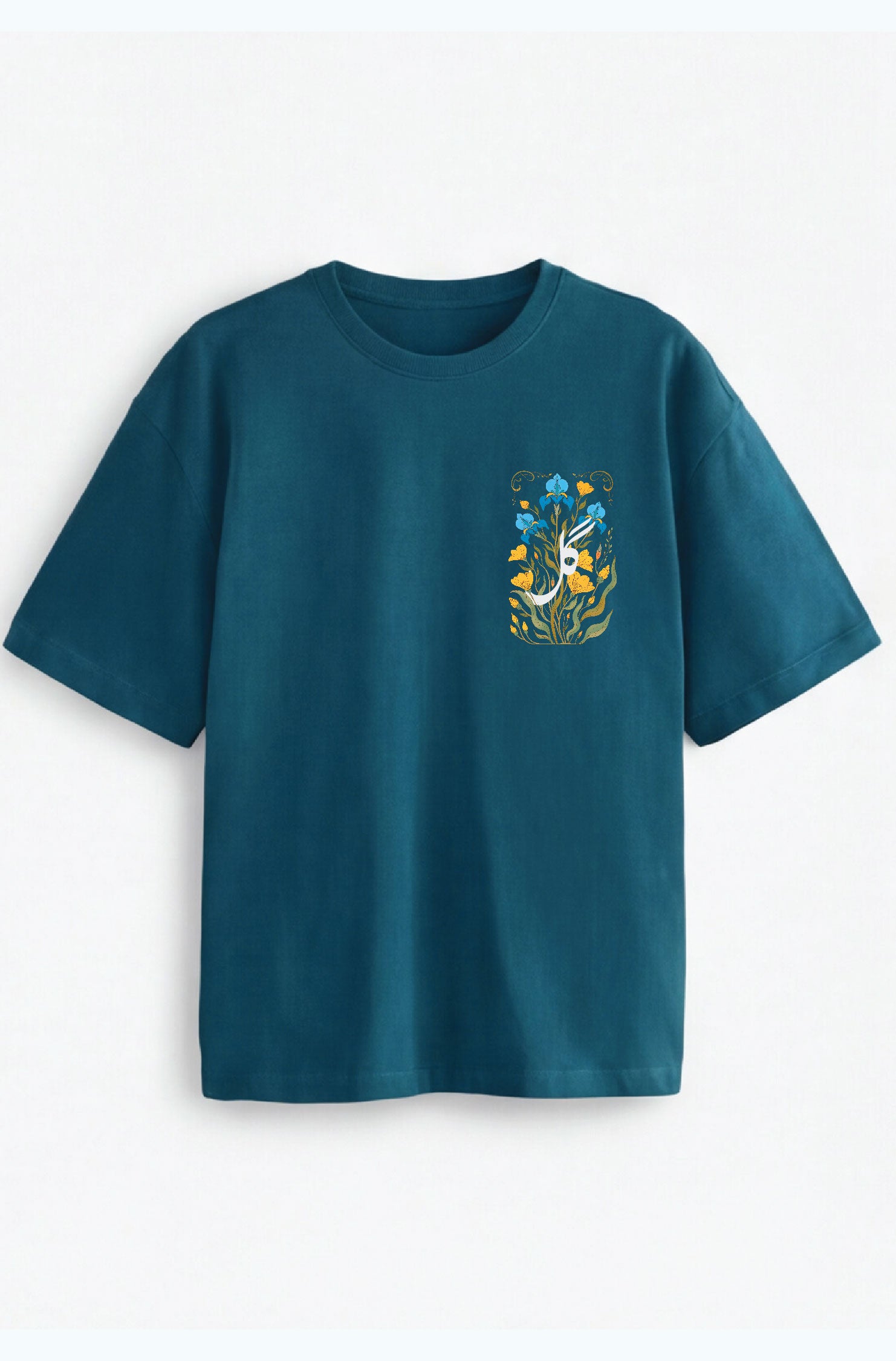 Gul – Contemporary Floral Oversized Tee Urdu Tee 240 GSM