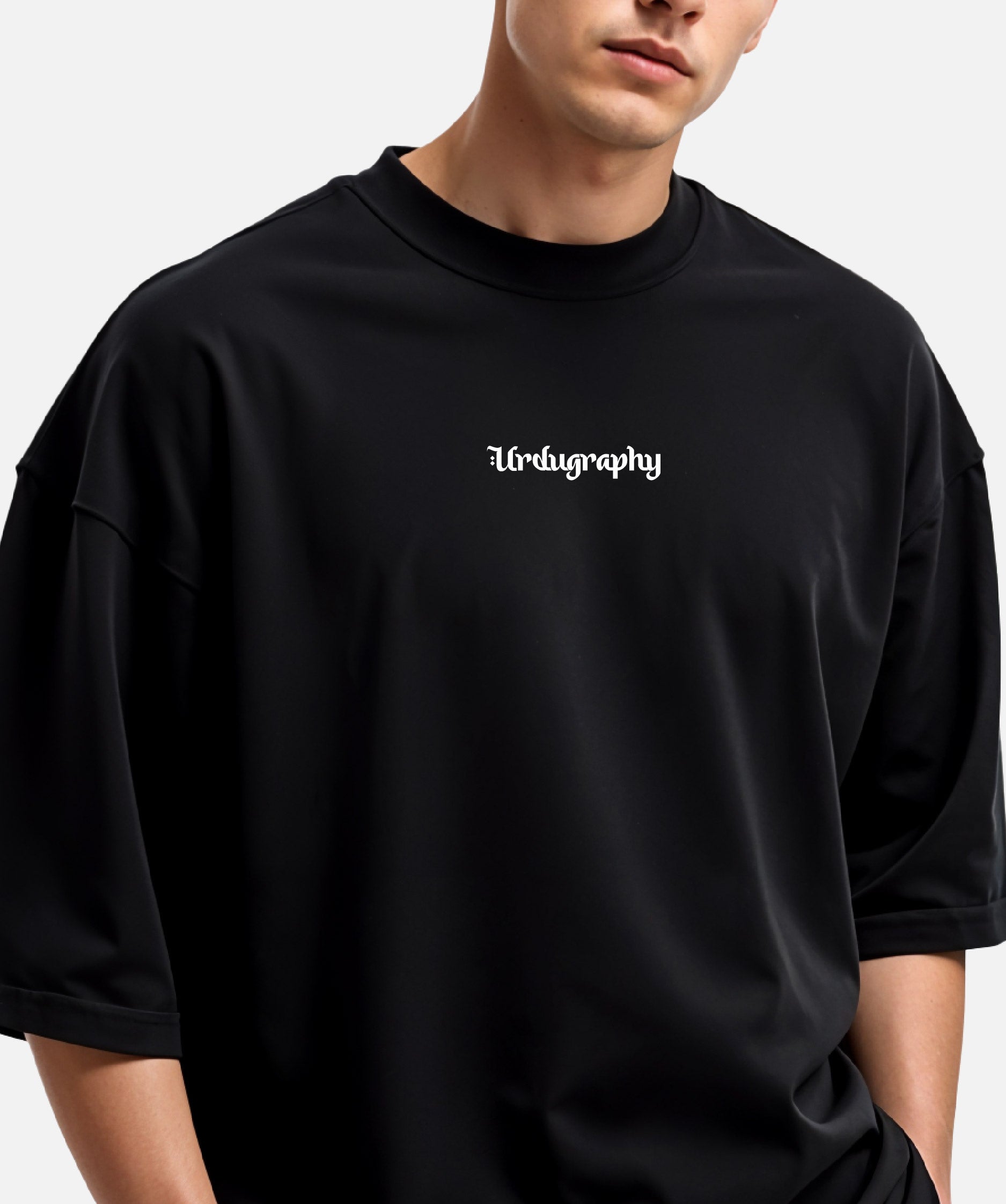 Late Lateef - Unisex Black Oversized Urdu T-Shirt