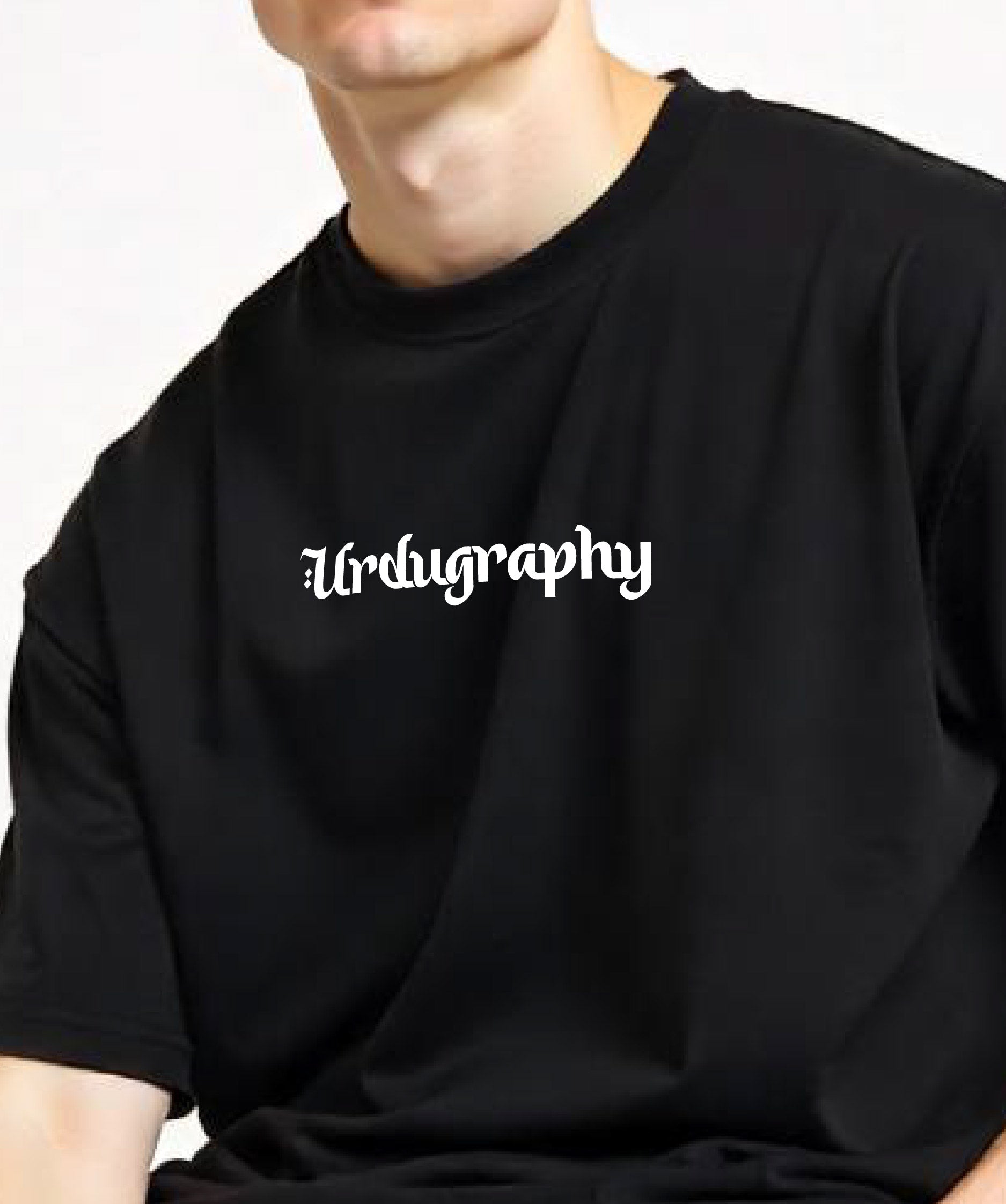 Late Lateef - Unisex Black Oversized Urdu T-Shirt